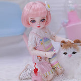 ZDD 25.8cm Girl BJD Doll 1/6 Handmade Pretty SD Dolls Ball Jointed Doll Birthday Toy, with Clothes Shoes Wig Makeup, Best Festival Gift - Miyo