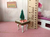 Miniature Christmas Tree Table Gift, Dollhouse 1:12 scale Decoration. Handmade