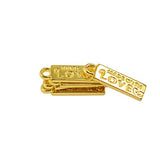 Jili Online 50pcs Gold Charms Pendants Made With Love Jewelry Accessories Rectangle Bead