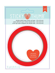 American Crafts 340263 Sticky Thumb Super Sticky Red Tape, 0.25" x 5 yd