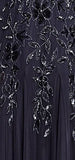 Adrianna Papell Women's Floral Beaded Godet Gown, Twilight, 2