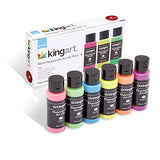 KINGART Studio Acrylic Craft Paint, Fluorescent 6 Piece