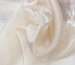 Organza Crystal Fabric Solid 45" Wide Sold By The Yard (IVORY)