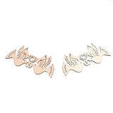 RayLineDo 10pcs Pigeon Shaped Hollow Design Wooden Embellishments 120MM With Lanyard for Crafting