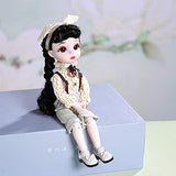 Aongneer BJD Dolls 1/6 Doll 12 Inch 28 Ball Joint Doll Lucky Fairy Dolls DIY Toy Gift 3D Eyes Rotatable Joints Lifelike with Black Wig Lovely Dress Nice Shoes Beautiful Face Gift for Halloween-Lemon