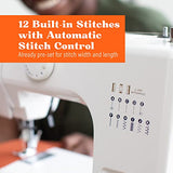 Beginner Sewing Machine, The Believe by American Home, Portable Basic Sewing Machine, 12 Built-in Stitches, AH600