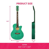 LAGRIMA LGA-430 Full Size 40 inch Beginner Cutaway Acoustic Guitar Set,Starter Guitar Kit with Case, Tuner, Strap, Picks, Strings, Capo for Beginners/Adults,Matte Green