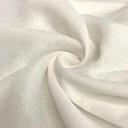 Sheer Voile Gasa Fabric 110 Wide Faux Linen Curtain Drapery Apparel FWD (Off White)