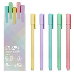 ESSSHOP Color Gel Ink Pens Set, 5 Pack Pens with Colored Refills, 0.5 mm Extra Fine Point, Perfect for Adult Coloring Books, Journaling, Drawing, Doodling, and Notetaking (Purple)