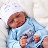 Reborn Baby Dolls Sleeping Boy - 20 Inches Soft Weighted Realistic Newborn Baby Real Looking Silicone Baby Doll Lifelike with Feeding Accessories for Kids Age 3+