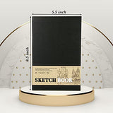 Sketchbook - Sketch Pad 5.5'' x 8.5'', 48-Sheets (98lb/160gsm), Acid Free Sketch Book Painting Writing Paper for Artist and Beginners