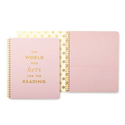 Kate Spade Large Spiral Notebook, Quote, Pink (174649)
