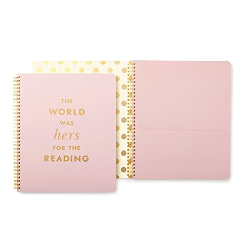 Kate Spade Large Spiral Notebook, Quote, Pink (174649)