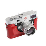 Cam -in Leica M10 Real Leather Aviation Aluminum Camera Half Case Protector (Red)