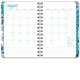 HARDCOVER Academic Year 2023-2024 Planner: (June 2023 Through July 2024) 5.5"x8" Daily Weekly Monthly Planner Yearly Agenda. Bookmark, Pocket Folder and Sticky Note Set (Blue Bloom)