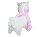 Alpacasso 17'' White Plush Alpaca, Cute Stuffed Animals Toys.(Scarf and Earmuff)