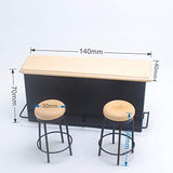 ECLENYES Dollhouse DIY Accessories and Furniture, Toys Bar Counter Bench Set Bar Stool Dollhouse Furniture Accessories