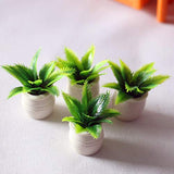 BARMI Mini Green Plant Tree Potted Doll House Miniature Furniture Home Decor Kids Toy,Perfect DIY Dollhouse Toy Gift Set