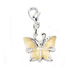 Darice JY080155 Lobsterclaw Charm Butterfly, White