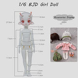 Handmade Bjd Doll 1/6 SD Ball Jointed Doll DIY Resin Toys + Clothes Set Shoes Wig Hat Makeup and Gift Box Best Playmate for Boy Girl