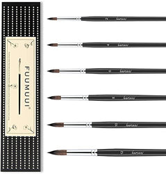 golden maple 6 PCS Paint Brushes Set,Squirrel Hair Artist Acrylic Brushes Round Pointed Fine Tip Short Handle Artist Acrylic Brush for Water Color Acrylics Ink Gouache Oil Tempera Painting