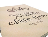 (Set of 5) A6 Handmade 4 x 5.75 inches Notebook/Chase Dream Quote Cover / 60 Unlined Page | Lay Flat Binding | Cream Paper