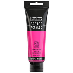 Liquitex BASICS Acrylic Paint, 4-oz tube, Fluorescent Pink, 4 Fl