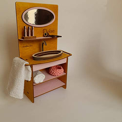 Wooden Wash basin for dollhouse - scale 1:6