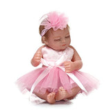 Zero Pam Handmade Newborn Baby Girl Vinyl Soft Silicone Realistic Reborn Doll Real Look Mini Silicone Bebe Girl Bathable Sleeping Girl Doll (Pink)