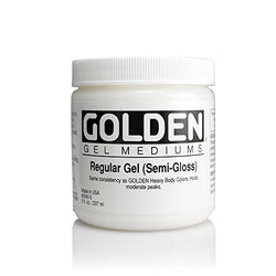 Golden Acrylic Medium Regular Gel Semi-Gloss, 8-Ounce