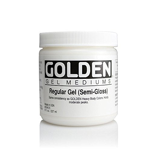 Golden Acrylic Medium Regular Gel Semi-Gloss, 8-Ounce