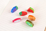 60pcs Rubber Eraser Cute Fruits Styling Pencil Eraser for Children Study Supplies