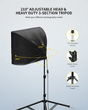 RALENO Softbox Photography Lighting LED Softbox Kit Photo Studio Light with 2 X 50W 5500K Bulbs, 2X50X50 cm Reflectors and E27 Socket for Portrait Product Fashion Photography and Video Shooting