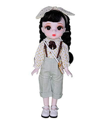 Fortune Days 1/6 BJD Doll, 12 Inch 28 Ball Jointed Hair Transplant Doll with Full Set Clothes Shoes, Best Gift for Girls (Qingning)