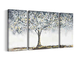 Tree Wall Art, Tree of Life Wall Art, HIWILDOO Hand Painted Large Pictures for Dining Room Living Room Artwork for Walls (Overall 24x48 inch, Multi-style)