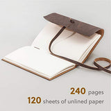 Homesure Leather Sketchbook - Rustic Handmade Leather Journals Notebook Unlined for Men and Women - Kraft Paper with 240 Blank Pages, 5x7 inches, Leather Sketch Book for Drawing, Brown