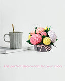 DIY Felt Flower Art Craft Kit, DIY Felt Hydrangea Pot Bonsai Kit, Floral Gifts,Beginner Craft Kit,Arrange Pre-Cut Felt Flowers and Foliage