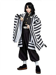 Cosfun Iguro Obanai Cosplay Costume Kimono Outfit mp005381 (X-Small)