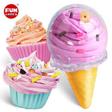 35.16 FL OZ Butter ICE Cream Girl Slime Pack, FunKidz Slime Kit for Girls 10-12 Jumbo 1040 ML Fluffy Slime Toys Gifts Ages 6-10