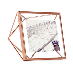 Umbra Prisma Picture Frame, 4 x 4 Photo Display for Desk or Wall, Copper
