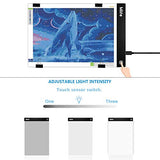 Mlife LED Light Pad - Diamond Painting A4 Light Box Tracing Light Board with 3 Brightness, Ideal for Sketching, Animation, Drawing Light Box with 4 Fasten Clips