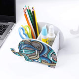 MOKANI Pen Pencil Holder for Desk Cute Elephant Gifts Desk Organizer Marker Makeup Brush Holders Workspace Organizers Office Decor Accessories with Phone Stand Christmas Gifts For Women Men Adults Coworkers