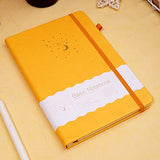 CAGIE Lined Journal Notebook for Work, Hardcover Notebook Journal with Pen Loop, A5 Notebook Journal Cover, Medium 5.7" x 8.3", (Yellow Ruled)