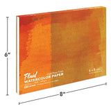 Fluid Artist Watercolor Block, 140 lb (300 GSM) Cold Press Paper Pad for Watercolor Painting and Wet Media with Easy Block Binding, 6 x 8 inches, 15 White Sheets