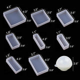 Epoxy Resin Molds LET'S RESIN Resin Casting Molds Silicone Square Ball Molds 9PCS Different Sizes, Silicone Resin Mold for Resin Jewelry, Soap, Dried Flower Leaf, Insect Specimen DIY Fans