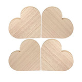 4 Pack 6 Inch Thick Wood Heart Wooden Heart Block Unfinished MDF Wood Heart Signs Tabletop Heart for Crafts (6x6x1 in)
