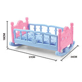 #N/A Doll Furniture Rocking Baby Doll Cradle Bed Bedding for 10 Inch Doll Decor