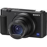 Sony ZV-1 Digital Camera (Black) (DCZV1/B) + 64GB Memory Card + Case + NP-BX1 Battery + Card Reader + Corel Photo Software + HDMI Cable + Charger + Flex Tripod + Memory Wallet + Cap Keeper + More