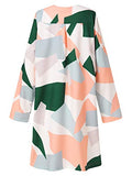 YOINS Womens Summer Crew Neck Mini Dress Causal Self-tie Half Sleeves Sundresses Short Party Dress Colorblock-Orange Small