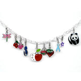 Housweety 10 PCs Mixed Clip On Enamel Charms. Fits Link Chain Bracelet